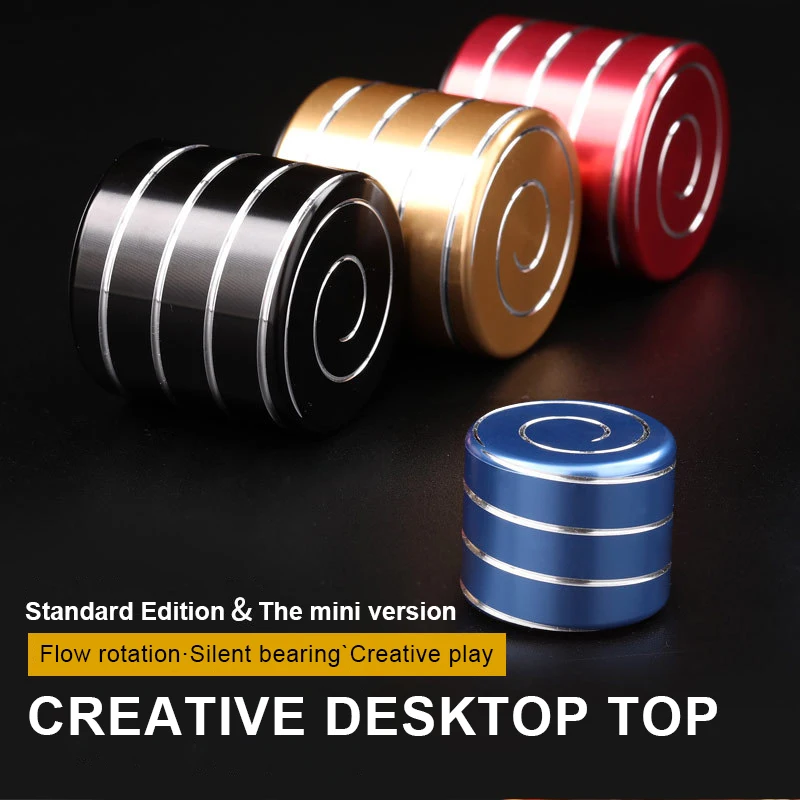 Desktop Decompression Rotating Cylindrical Gyroscope Office Desk Fidget Toys Optical Illusion Flowing Creative Fingertip Toy