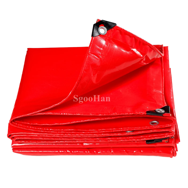 0.45mm Red PVC Coated Banner Tarpaulin Oilcloth Rainproof Cloth Outdoor Awning Waterproof Oxford Cloth Sun Shading Sail Shelter