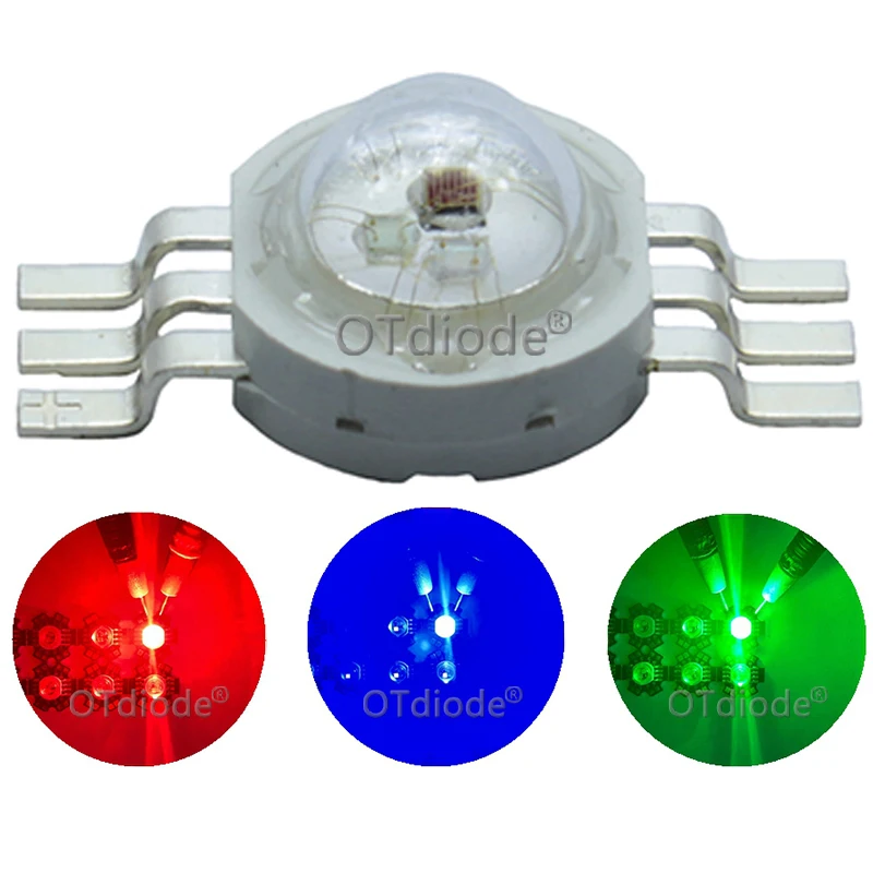 500pcs 1W 3W LED High Power LEDs Cold White Natural White Warm White RGB Red Green Blue Yellow Light Source