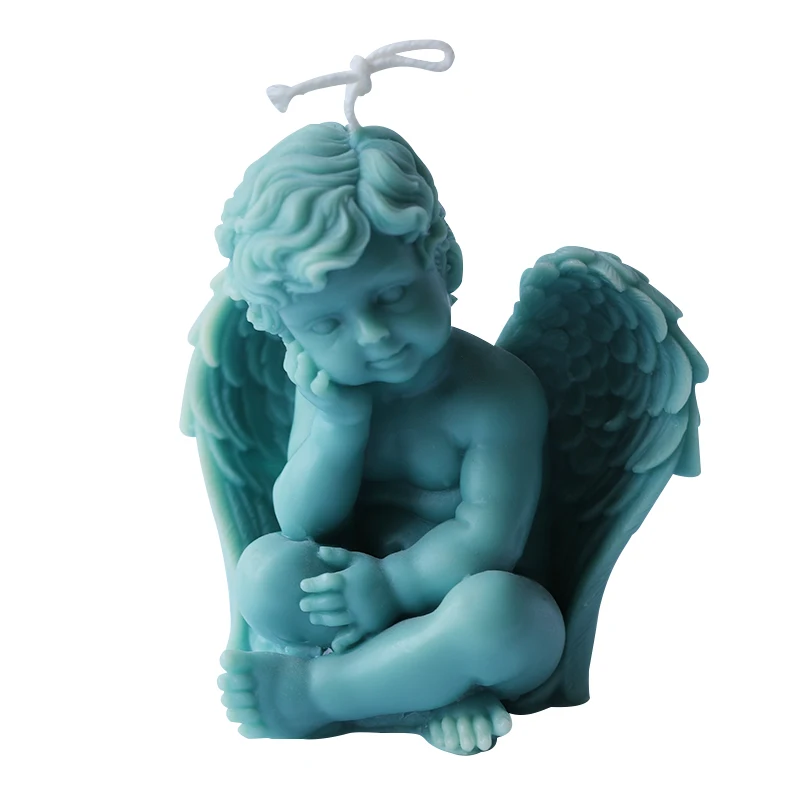 Big 3D Angel Candle Mold Angel Boy Silicone Mold For Candle Mould Candle Forms Scented Candle Angel Molds forAromatherapyPlaster