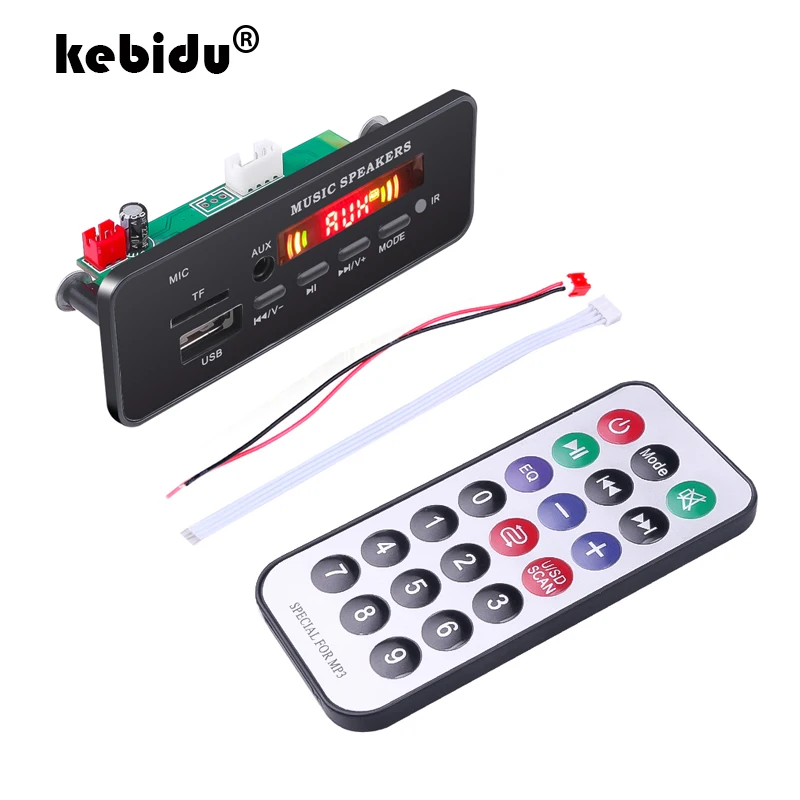 Car Audio USB TF FM Radio Module V5.0 Wireless Bluetooth 5V 12V Recording MP3 WMA Decoder Board MP3 Player with Remote Control