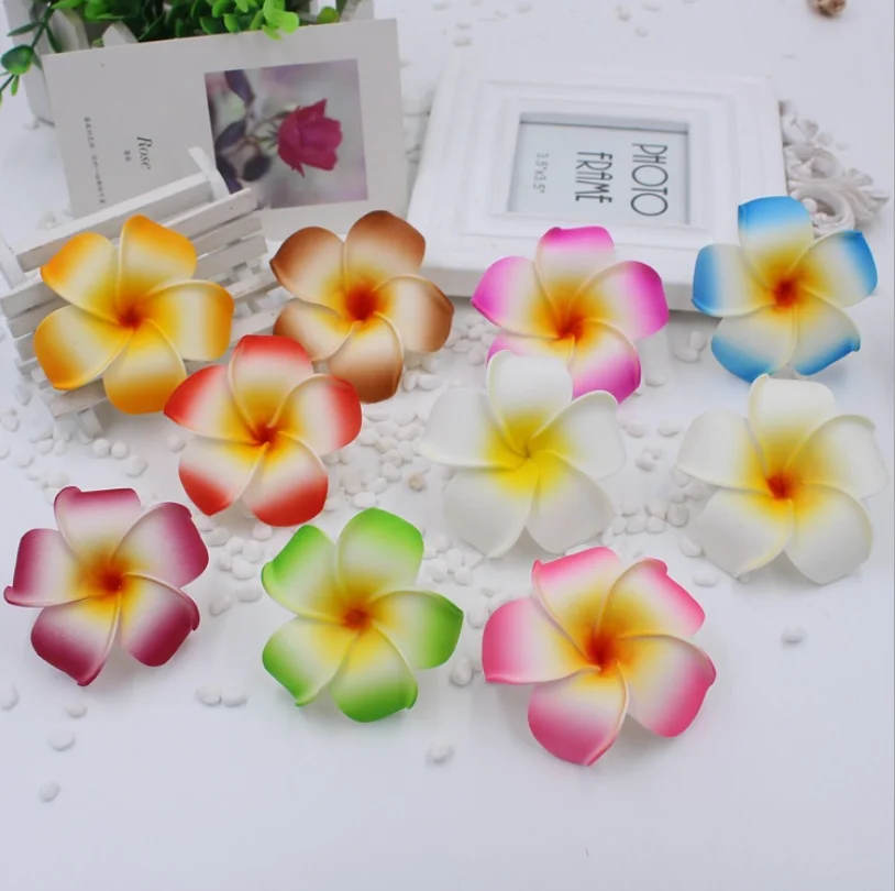 10Pcs Foam Hawaii Aritificial Flowers For Wedding Party Decoration Plumeria Flowers DIY Scrapbook Fake Flower Home Decor