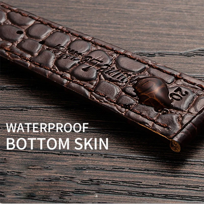 Watchband 18mm 19mm 20mm 21mm 22mm 24mm Calf Genuine Leather Watch Band Alligator Grain Watch Strap for Tissot Seiko