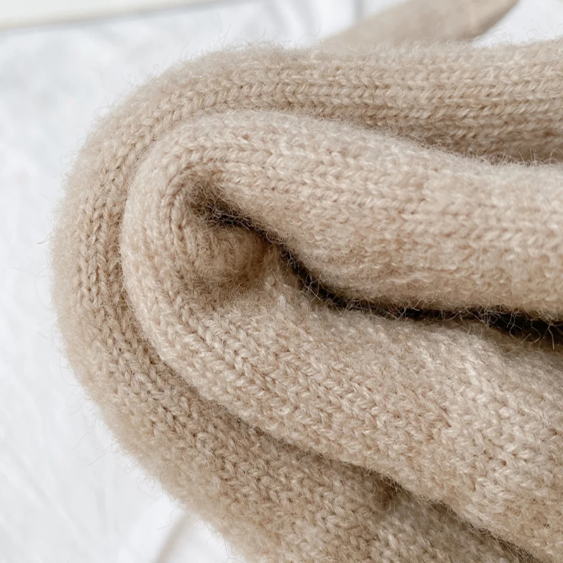 Touch Screen Cashmere Gloves for Women Men Winter Warm Thermal Knitted Double-Layer Thickened Windproof Cold-proof Woolen Gloves