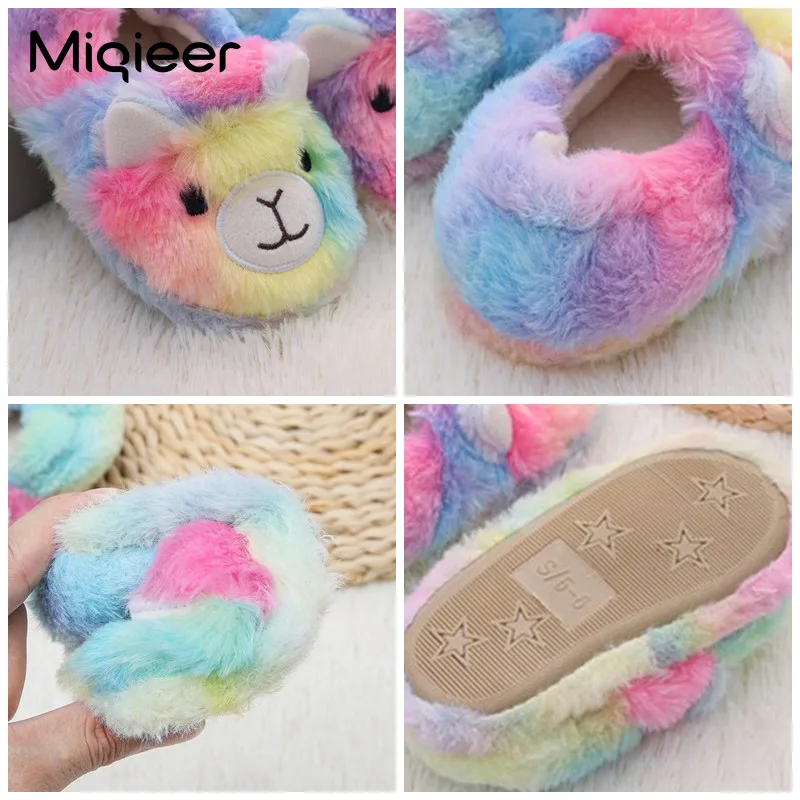 Kids Slipper For Home Winter Boys Children Warm Cotton Shoes Girls Cute Anti Skid Comfortable Baby House Indoor Plush Floor Shoe