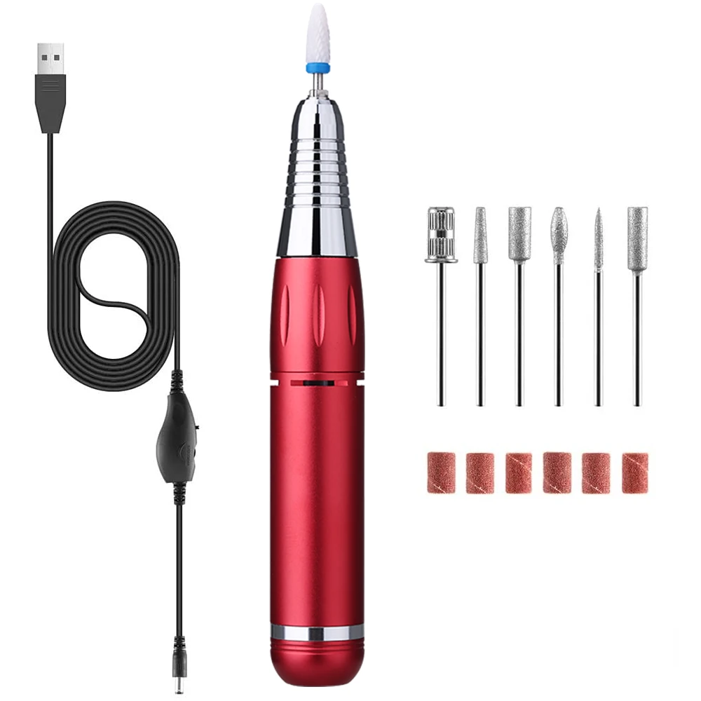 

New Electric Nail Drill Kit Nail File Machine For Acrylics Gel Nails Manicures Sanding And Polishing Tool With 6 Nail Drill Bits