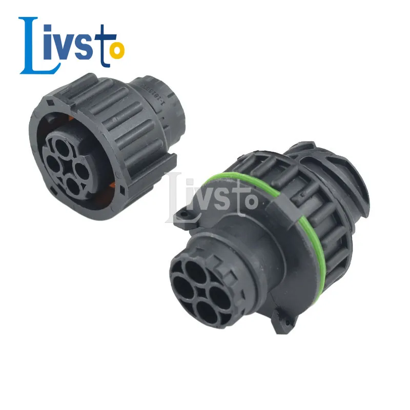 5 Sets 4 Pin Way Tyco Round HOWO A7 Odometer Speed Sensor Plug Car Sealed Connector Male Female Socket 1-967402-1 1-967325-1