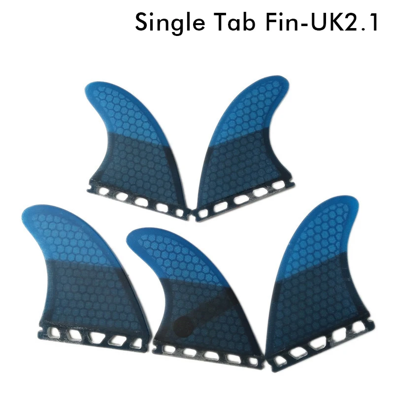 Surfboard Single Tabs Fin UK2.1 Size Surfboard Fins Fiberglass Honeycomb Tri-Quad Fins Quilhas Good Quality