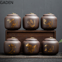 Purple Clay Tea Caddy Creative Storage Tank Tea Set Household Tea Ceremony Accessories Moisture-proof Large Pu'er Tea Caddy