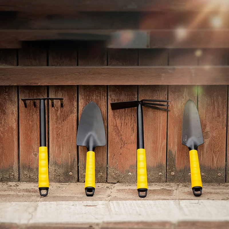 Deli Four-Piece Set Of Shovel  Hoe And Rake Garden Tools Cold Rolled Plate Material Forging Planting Flowers And Trees Tools