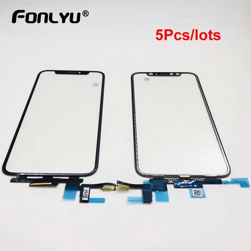 

5pcs Ori Quality LCD Display Touch Screen Front Outer Glass Panel with Flex Cable For iPhone X XS 11 pro Max Replacement Parts