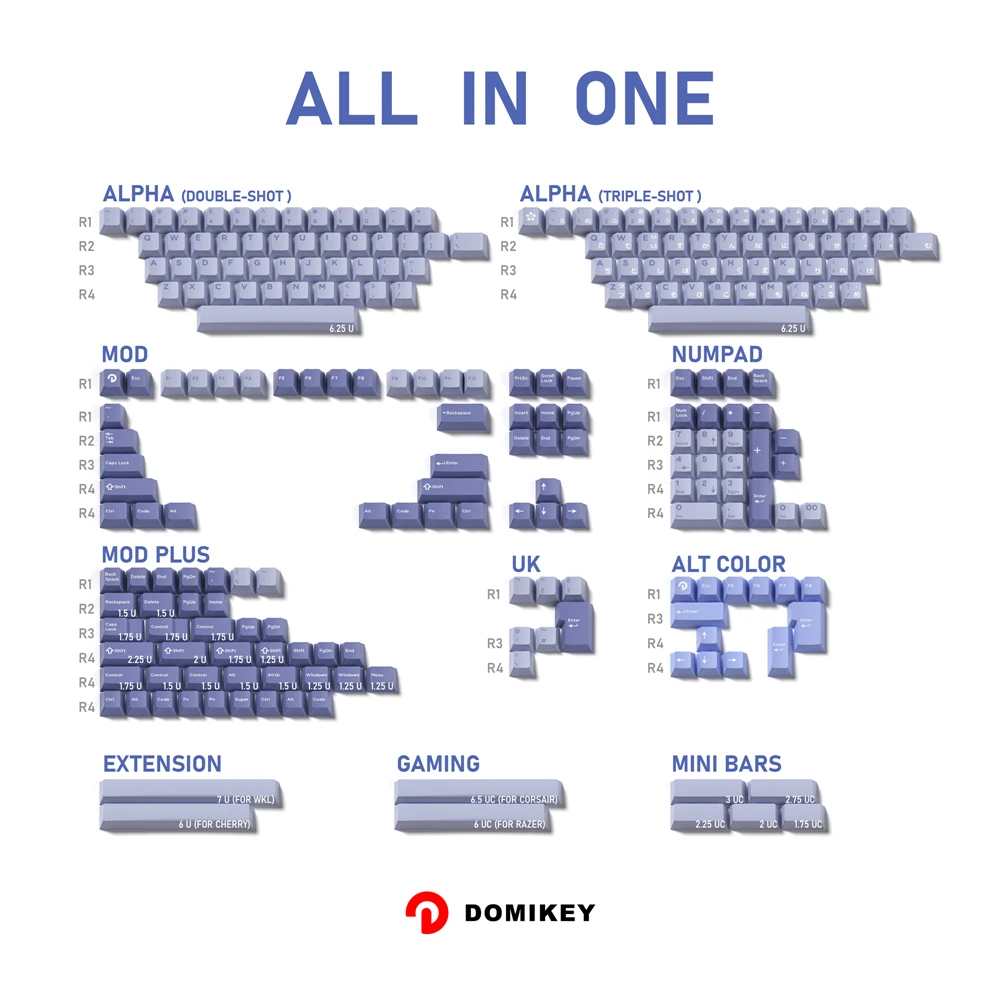 Domikey Hush Deep Sea Cherry Profile abs doubleshot keycap for mx keyboard poker 87 104 xd64 xd68 xd84 BM60 BM65 BM68 BM80