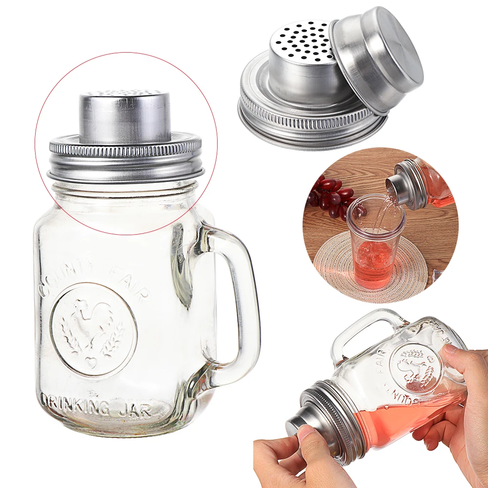 1/2 Packs Canning Lids Regular Mouth Mason Jar Shaker Lids Pepper Cocktail Shaker Top Flour Sieve Kitchen & Bar Tools