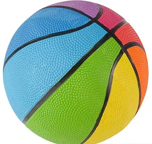 Pelota de juego para interiores y exteriores, globo de práctica para aula, juguete de Mini baloncesto (5 paquetes), todo tipo de baloncesto arcoíris de 7 pulgadas