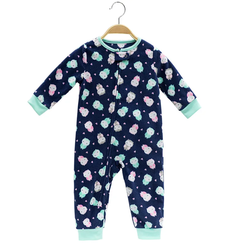 Winter Warm Baby Clothing Infant Kids Clothes Fleece Bebes Boys Outwear Zipper Up Little Girls Overalls Pajamas Jumpsuit Romper