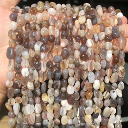 6-8mm Natural Botswana Agates Stone Beads Irregular Loose Spacer Beads for Fashion Accessories Jewellery Making Bracelet 15''