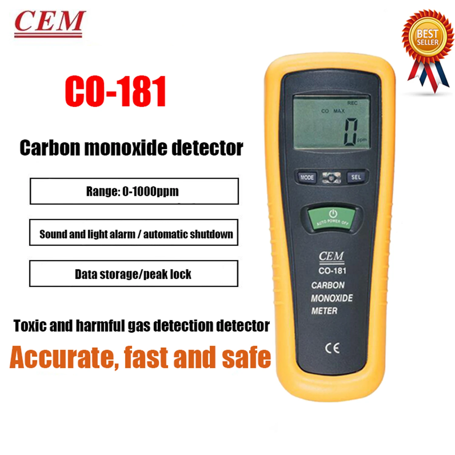 CEM CO-180 CO-181 GD-3000 GD-3300 GD-3303 Industrial Flammable Gas-Leak Detector Halogen Leak Detector Freon,Buzzes Alarm.