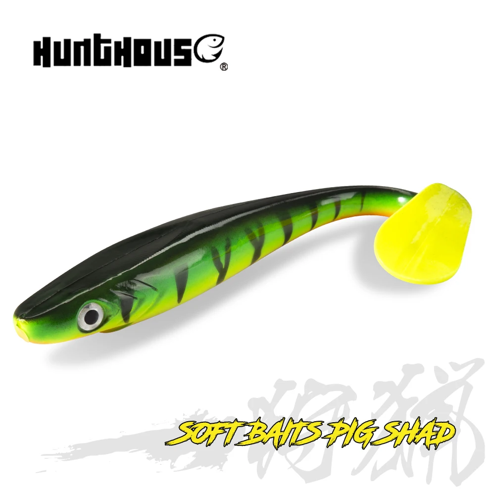 Hunthouse Pike Lure Pro Pig Paint Lures 120MM/10.8G 150MM/21.5G 200MM/50G Paddle Tail Shad Silicone Souple Leurre Natural Musky