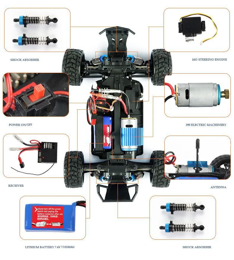 JTY Toys 50 km/h RC Car 1:18 telecomando ad alta velocità fuoristrada da corsa 4WD Monster Rock Climbing Truck Wltoys per bambini adulti