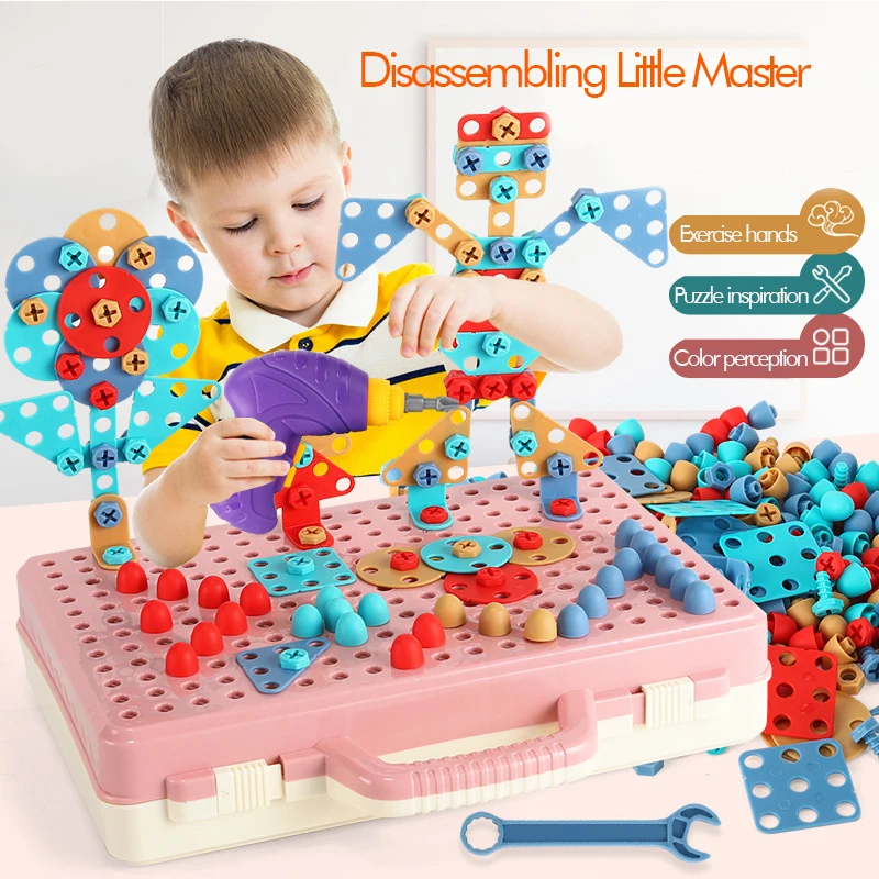 

Creative Screwing Blocks Drilling Screw Nut Building & Construction Toys DIY Building Bricks Constructor Educational Toy