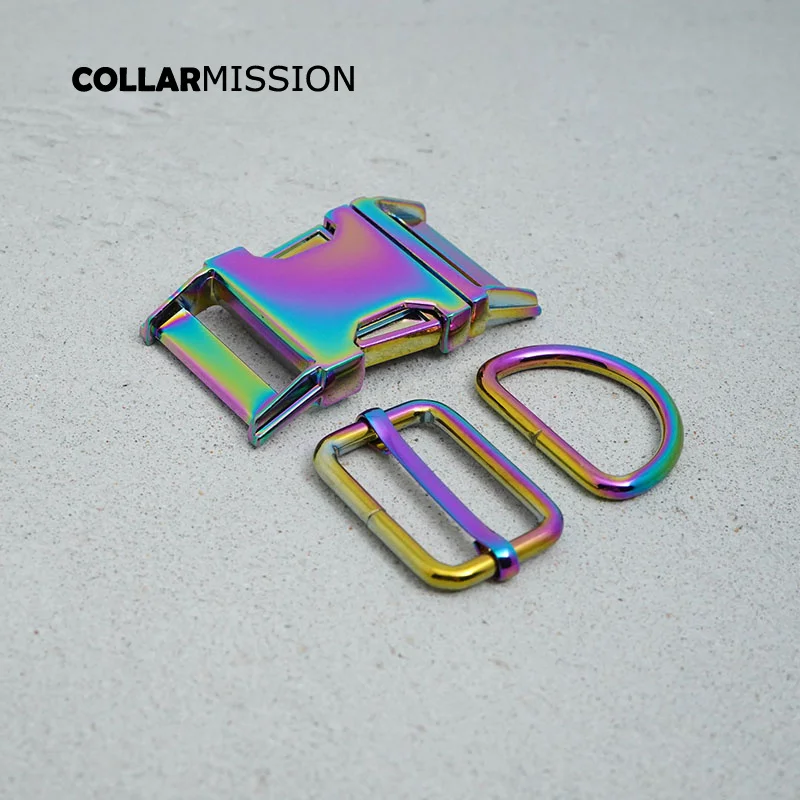 

20pcs/lot(metal buckle+adjust buckle+D ring)for garment luggage backpack dog collar DIY accessory 8 Colours 15mm to 30mm 4 sizes