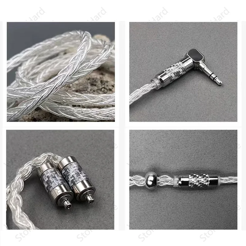كابل سماعة أذن فضي عالي النقاء تصنعه بنفسك 5N ، MMCX ، 2 دبوس ، من من من من من من من نوع C ، وتجميد من من من من من من من نوع C ، وتجميد من حيث الجودة