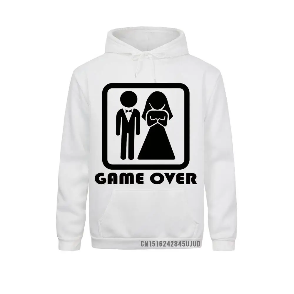 Game Over Bride Groom Bachelor Bachelorette Party Marriage Wedding Gift Men Sweatshirt Hoodie Round Neck Sportswear Tee