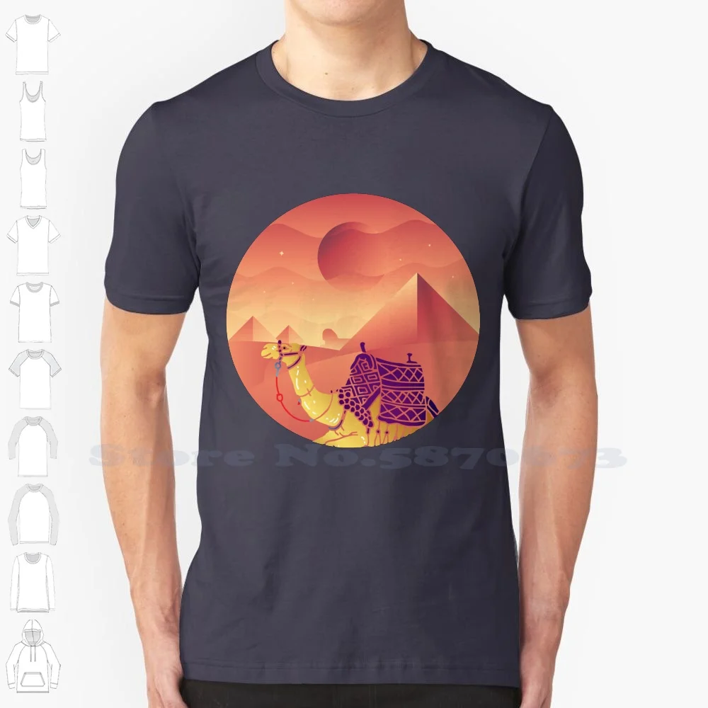 In Egypt 100% Cotton T-Shirt Desert Exotic Animal Lover Art And The Pyramids In Egypt Cute Owner Chill Travel Cool