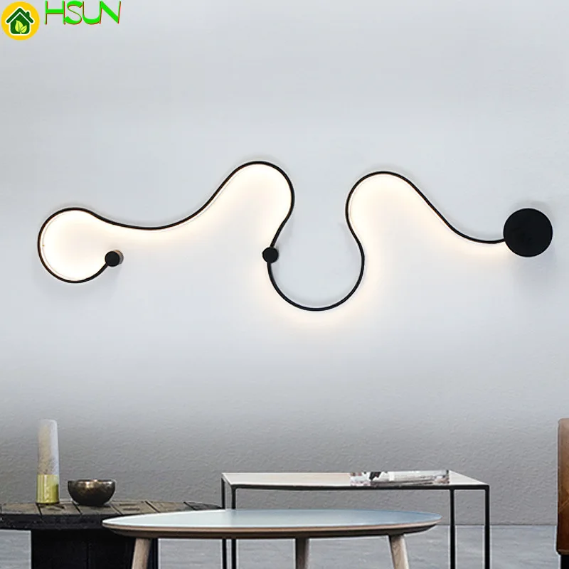 

Curve Led Wall Lamp Modern Snakelike S Shape Fixtures Lights For Living Room Aisel Corridor Aluminum Home Decor Murale Luminaire