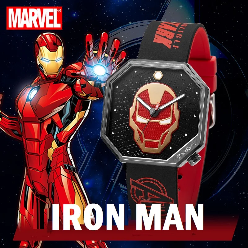 Disney Original Marvel The Avengers Iron Man Antik Jam Tangan Pria 50M Tahan Air Jam Tangan Pria Jam Tangan Kuarsa Jam Tangan Pria