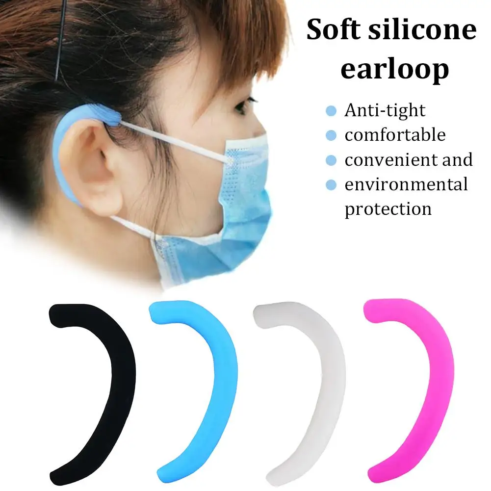 Wholesale 2PCS 10PCS Silicone Earloop Cover Soft Comfortable Ear Protection Hook Earbud Gel Mask Accessories Soft Earloop Cover