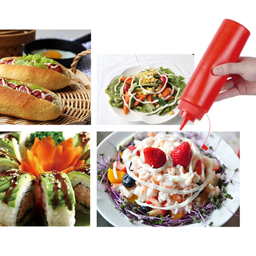 8/12/16/24/32 Condiment Squeeze Bottles ,For Ketchup Mayo Hot Sauces Olive Oil Bottles Kitchen Gadget Кухонные принадлежности