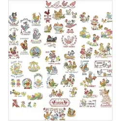 The Story of French Embroidery Chicken Patterns Counted Cross Stitch 11CT 14CT 18CT DIY Cross Stitch Kits Embroidery Needlework