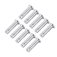 uxcell 10Pcs Single Hole Clevis Pins Flat Head Zinc-Plating Steel Clevis Pins Dia 5mm 6mm 8mm 10mm Length 20-90mm