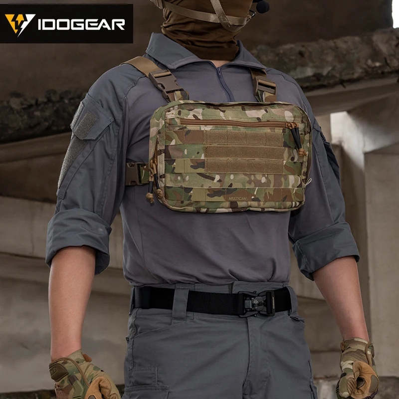 IDOGEAR-Bolsa de aparejo para el pecho, bolso táctico multiusos EDC, MOLLE, Recon, pecho, 3537