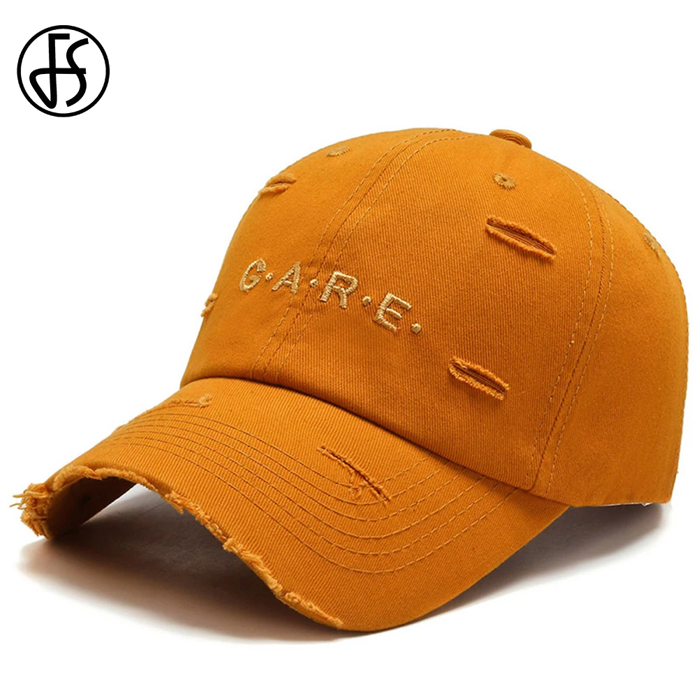 FS Stylish Purple Orange Women Hats American Baseball Cap For Men Worn Hole Trucker Hat Snapback Hip Hop Caps Gorras Hombre 2024