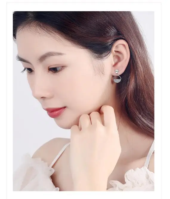 2021 New Arrival 925 Silver Needle Short Round Earrings For Women Girl Jewelry Zirconium Inlay Best Friend Gift Pendientes