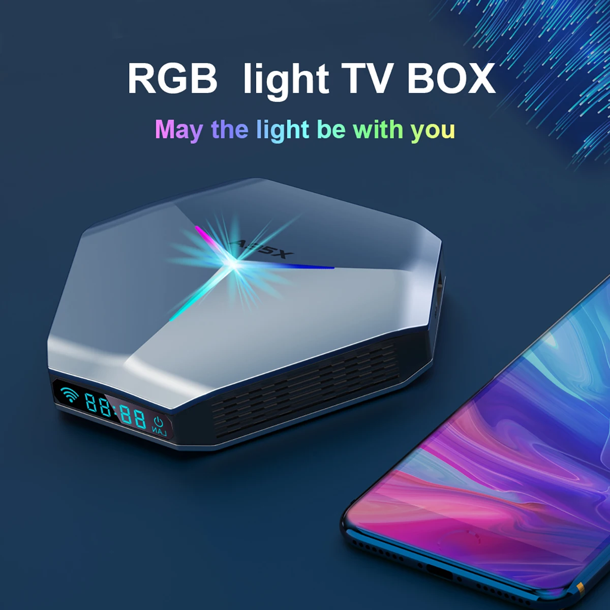 A95X F4 Android 11 TV BOX Amlogic S905X4 4GB RAM 128GB ROM 2.4G/5Ghz Wifi BT RGB Light 8K decoding 4K YouTube TV Set Top Box