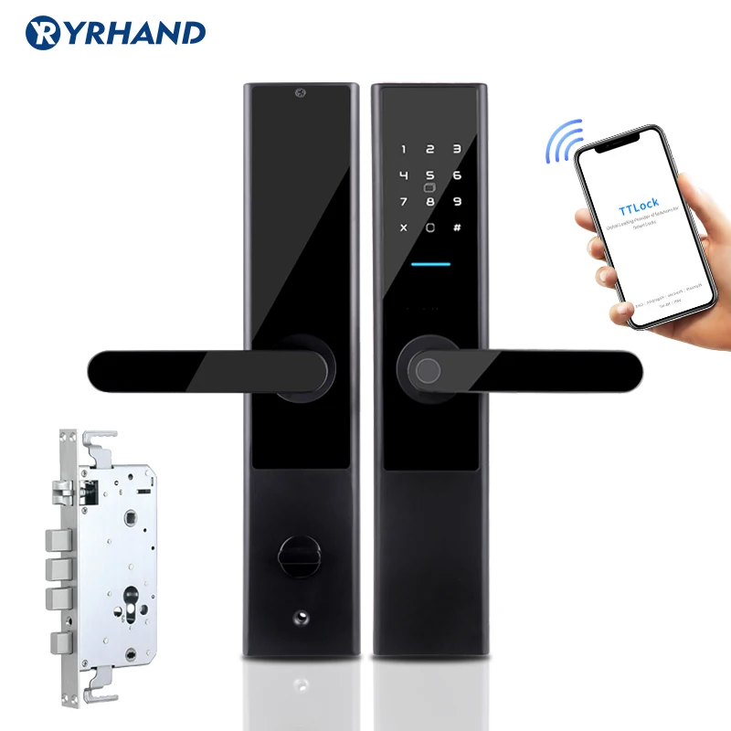 

Biometric Fingerprint Door Lock Wifi APP Keyless Smart Lock RFID Card Code Digital Electronic Door Lock Home Safe Mortise Lock