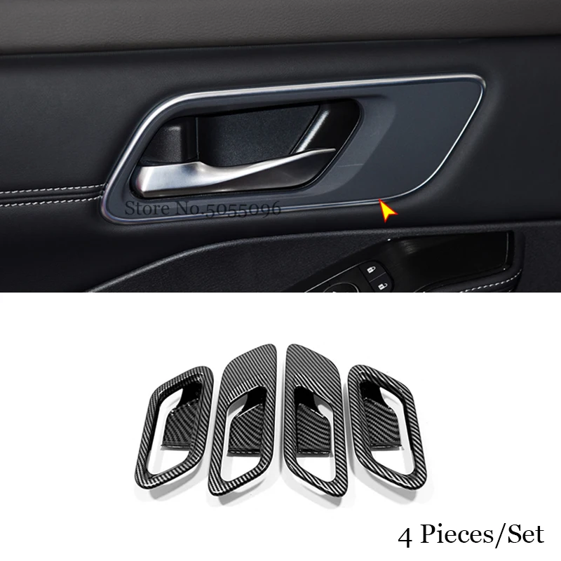 

For Nissan Rogue X-Trail 2021 2022 ABS Carbon fiber Car inner door Bowl protector frame Cover Trim Car Styling Accessories