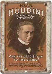 Houdini World Famed Mystifier Metal Wall Poster Tin Sign Vintage BBQ Restaurant Dinner Room Cafe Shop Decor