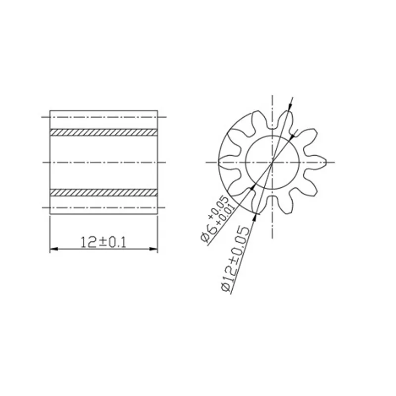 10pcs/lot Metal Gears 1 Modulus 10 Teeth Inner Bore 6mm Motor Shaft Gear Motor Reduction Gear