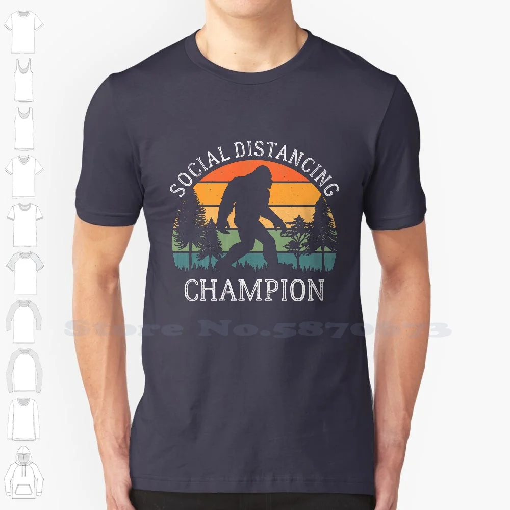 Social Distancing Champion Fashion Vintage Tshirt T Shirts Social Distancing Champion Social Distancing Quarantine Bigfoot