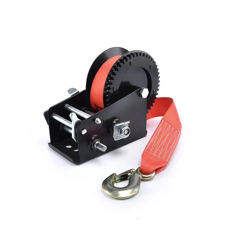 Manual Winch Hoist Winch Black Plastic Spray Bottle Box 2500 Lbs (Lbs) With Webbing Yacht Winch