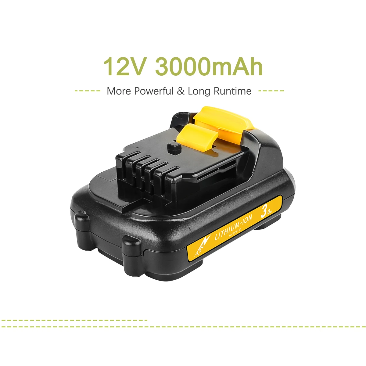 For Dewalt 12V Battery 3.0Ah DCB120 DCB123 DCB127 DCB121 DCD710S2 DCF610S2 DCF805 DCF815 DCF813S2 DCS310B Replacement Battery