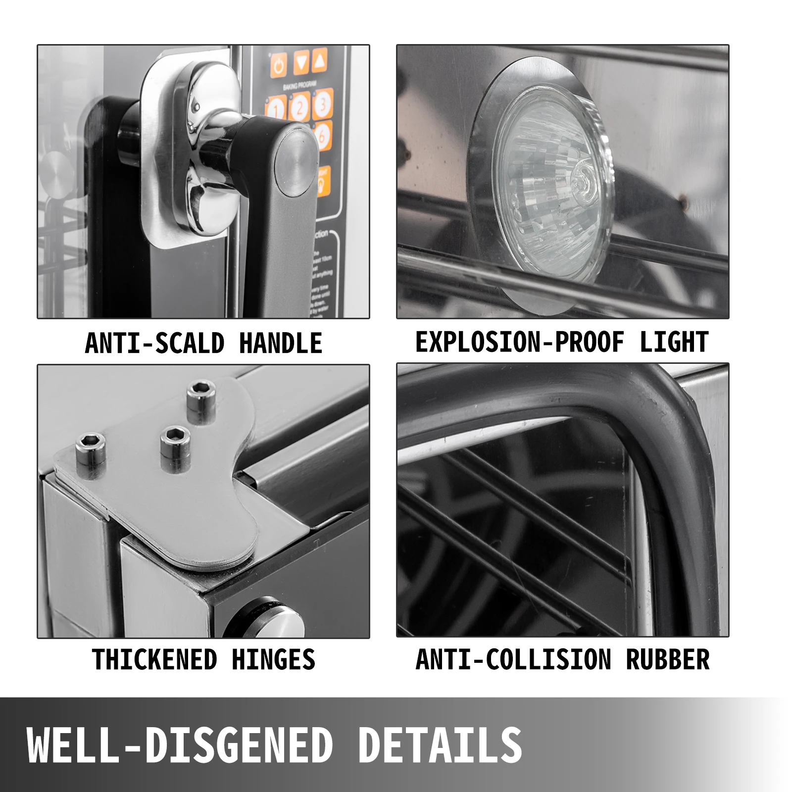 VEVOR الفرن الحراري 4500 واط مع رذاذ التجارية 60L 4-Tier الكهربائية منضدية البيتزا شواء محمصة أجهزة المطبخ المنزلية