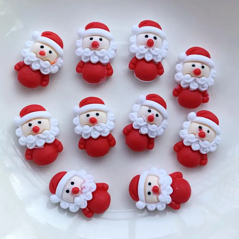 DIY 20 pieces resin flat back Santa Gift scrapbook decoration kawaii resin flatback