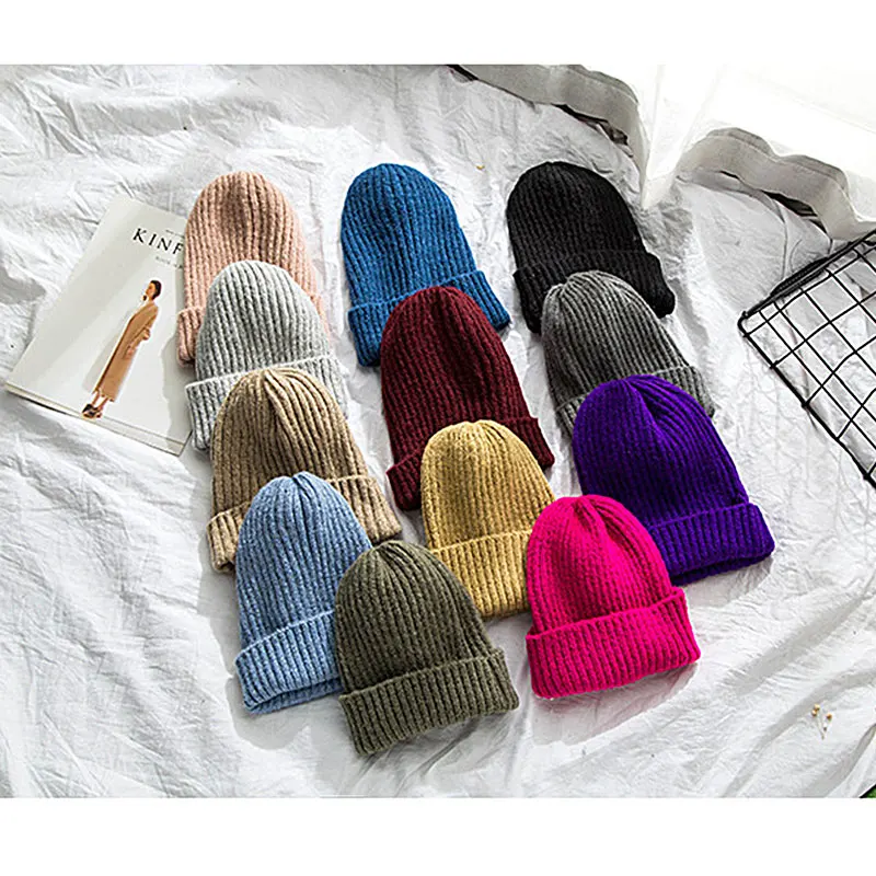 Nowe czapki z dzianiny dla kobiet mężczyzn Skullcap czapka typu Beanie zima Retro Brimless Baggy Melon Cap mankiet Docker rybak czapki