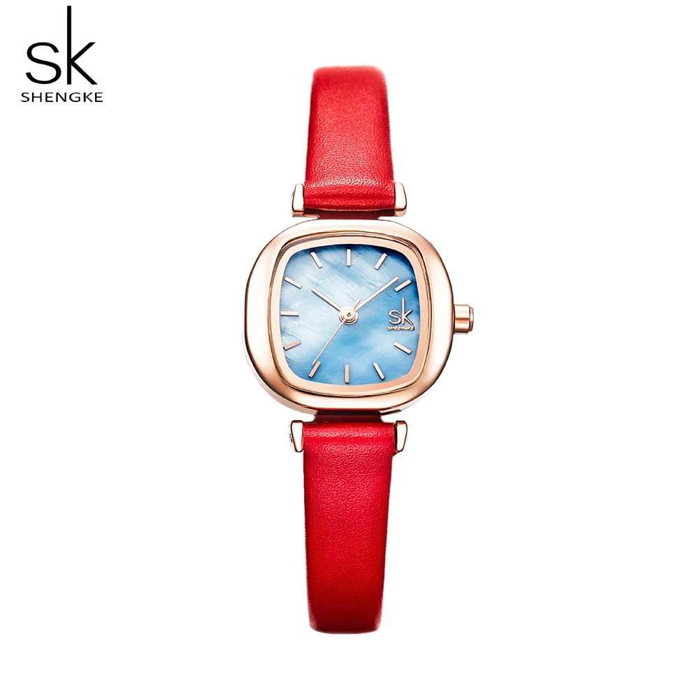 Shengke SK Casual Women\'s Watches Leather Ladies Watch Women Clock Quartz Wrist Watch Relogio Feminino Bayan Kol Saati Gift