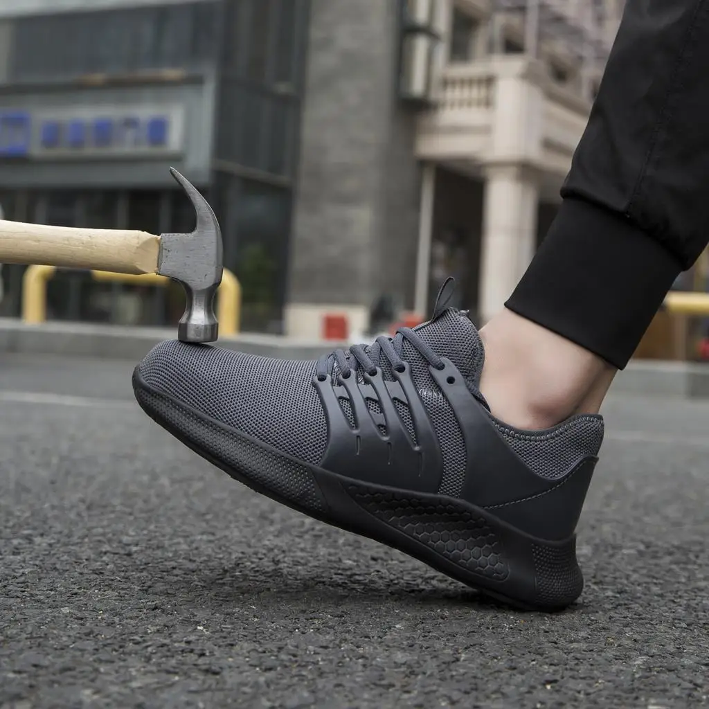 

Indestructible Shoes Men Safety Work Shoes with Steel Toe Cap Puncture-Proof Boots Breathable Sneakers Men Safety Shoes
